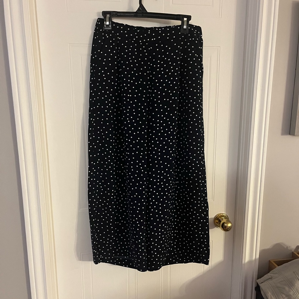 # 66- Bossini White and Blue Maxi Trousers
